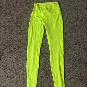 Neon Yellow Lululemon High-Waist Leggings